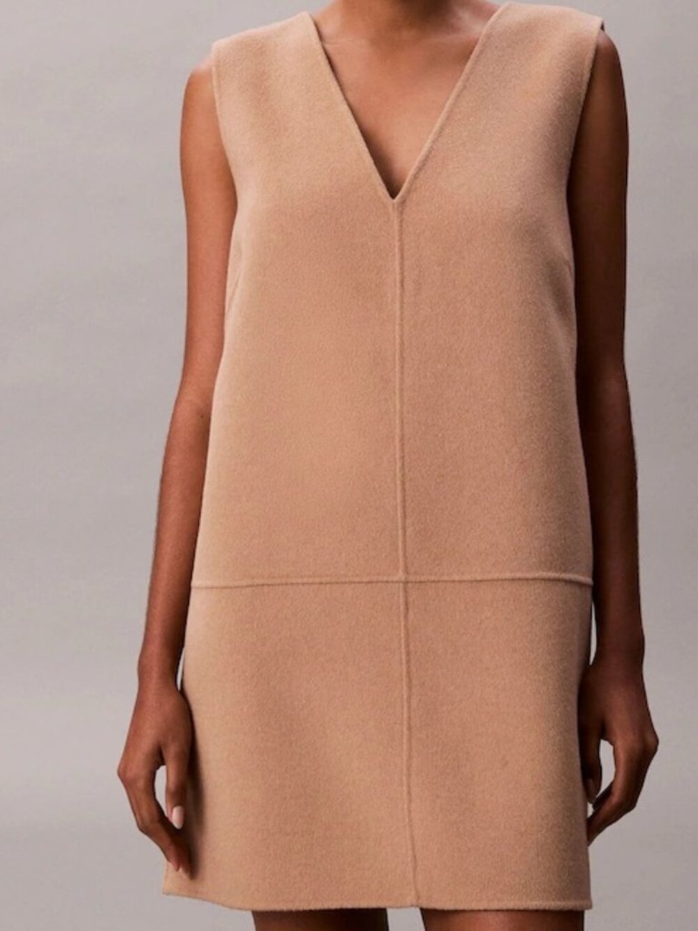 CK  Lana Wool blend Double Face shift Dress Quite Luxury